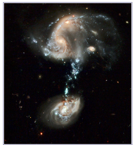 Hubble Space Telescope image of the Arp 194 galaxy system.  Credit: NASA, ESA, and the Hubble Heritage Team (STScI/AURA)
