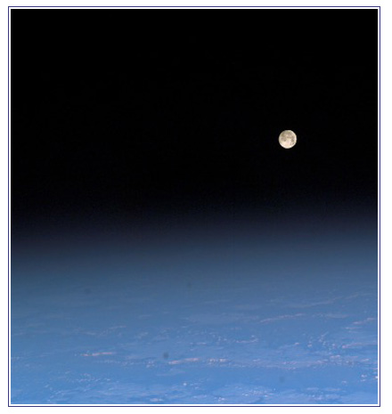 View of the moon from the International Space Station.
Credit: NASA Johnson Space Center